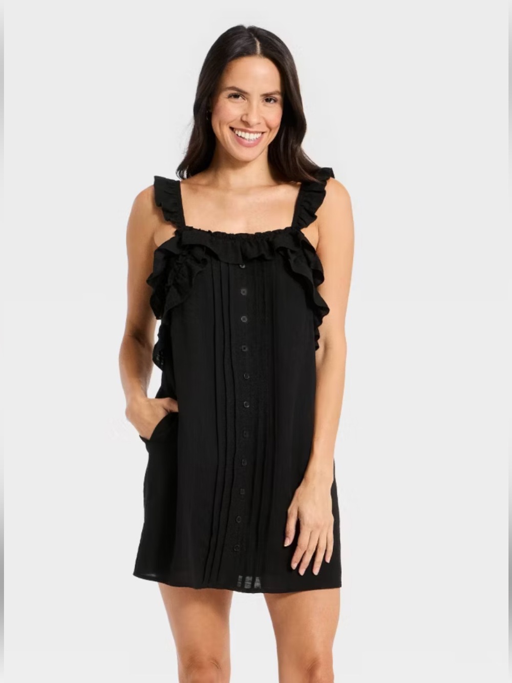 NWOT Universal Thread Black Ruffle Mini Dress Size XL